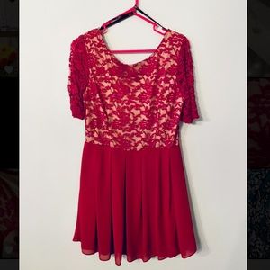 ☀️HP☀️ B. Darlin red lace dress